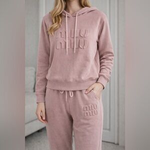 Women's Dusty Pink Knit Jogger Set - Cozy Track Pants